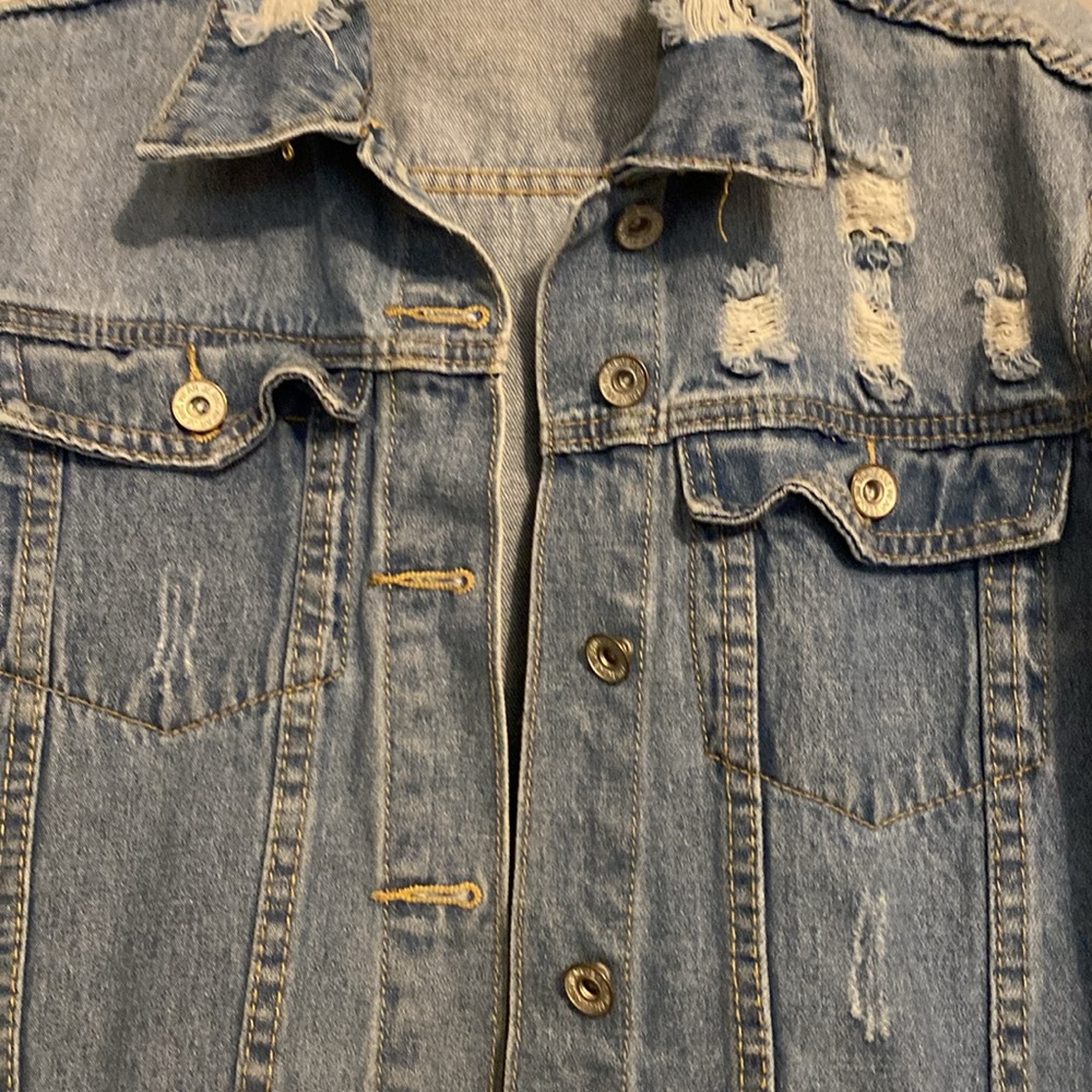 Paper Racine Women’s Distressed Jean Jacket - Picture 3 of 8